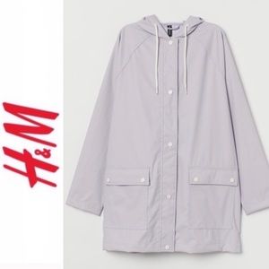 h&m light purple water resistant rain coat